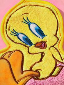 LOONEY TUNES X SHEIN 1pc Fashionable Soft Cartoon Heart Embroidered Plush Hand Towel, For Home Bathroom Summer - Multicolor - View 3