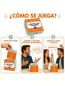 MINKOJA This Word - A Popular Mini Card Game From Spain That Includes 50 Cards, Perfect For Social Gatherings With Friends And Family, As Well As For Holiday Gifts. Party Games - Orange - View 6