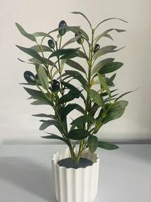 1 Piece Artificial Olive Tree Plant In Pot, Fake Olive Plant With Branches, Suitable For Home, Restaurant, Office Decor And Window Sill, Christmas And Holiday Scene Arrangement, Photography Stands (With Plastic Pot) - Multicolor - View 6
