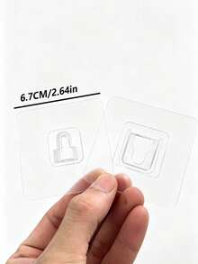 Double Sided Adhesive Wall Hook, Wall Mounted Buckle Hook, Waterproof Transparent Storage Fixing Hook, Buckle Hook For Kitchen Bathroom Toilet, Household Socket Fixer - Multicolor - View 4