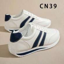 Versatile Women'S Casual Sneakers, Round Toe Low-Top, Comfortable Flat, Colorblock, Retro Style, All-Season Appropriate, Sizes 36-40Size - Blue - View 12