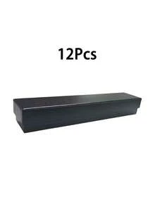 6PCS/12PCS Plain Gift Box, Simple Black Rectangle Shaped Gift Wrapping Box For Party, Classic Style Packaging Box For Jewelry As Festival Gift, Mini Bracelet Boxes For Jewelry Tiny Wrap Boxes Small Cardboard Boxes For Favor Ornaments Earring - black - View 12
