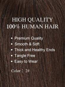 25CM Straight Hair Human Hair Toppers For Women 8X12CM Base Pixie Cut With Lace Clip In Hair Extensions Daily Use Easy To Wear Dark Brown - S2 - View 3