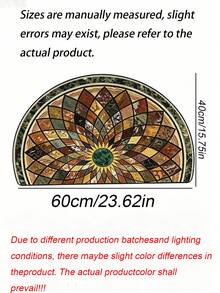 American Style Semi-Circle Crystal Velvet Doormat, Water Absorbent Entrance Mat, Stain Resistant Rug For Bathroom Kitchen Entryway - A - View 12
