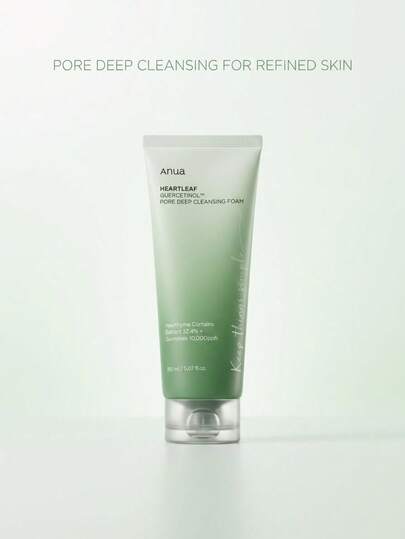 Anua Heartleaf Quercetinol Pore Deep Cleansing Foam 150 ml – Facial Cleanser, Pore Purifying, For Oily Skin, Heartleaf, Suitable For Morning Skincare Routine