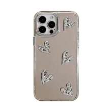 1PC,Luxury Glossy 3D Meteorite Texture Electroplated Silver Heart Cute Phone Case, Compatible With IPhone 16/15/14/13/12 Pro Max/14/15 Plus/11, With Camera Lens Cover, Waterproof, Shockproof, Drop-Resistant & Scratch-Resistant - Mirror Heart - View 16