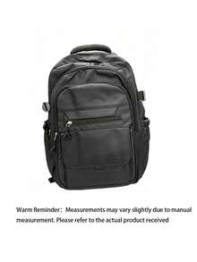 Simple Solid Color Casual Backpack, Large Capacity With Multiple Compartments For Laptop, Adjustable Shoulder Strap, Modern Stylish Backpack, School Bag With Luggage Belt, Zipper Closure, Unisex Casual Travel Bag, Suitable For Daily And Outdoor Use - A - View 9