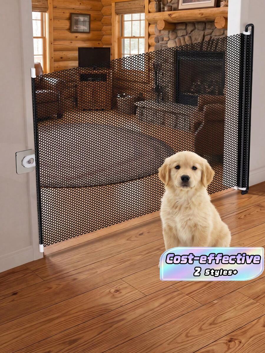 Adjustable No-Step Pet Safety Gate - Expandable Indoor/Outdoor Dog And Cat Barrier With Pvc Grid, Easy To Install, Prevents Pets From Running Out, Ideal For Stair Safety, Interior Dog Gate - Multicolor - View 1