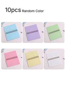 3/5/10Pcs Simple Lined Spiral Notebook Set, Tearable Binding Journal With Colorful Inner Pages, Random Color Stationery Notebooks For Office Daily Diary Back To School Supplies - multicolor - View 17