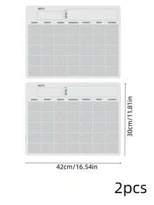 Haus Hana 1Pc/2Pcs Magnetic Fridge Monthly Calendar Board, Soft Dry Erase Rubber Magnet Material, Grid Monthly Layout Reusable Writable Planner For Refrigerator Household Schedule Reminder, Gift For Family Household Managers Holiday Present - Multicolor - View 19