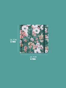 1pc Square Fabric Cover Blank Sketchbook, Thick Paper Drawing Book, Portable Art Notebook For Students, High-Quality Cute Stationery Gift, Colors: Green/Red/Gold - multicolor - View 3