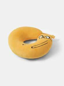 ADVENTURE TIME X SHEIN Bantal Leher Perjalanan Motif Kartun Bordir, Hadiah, Liburan - Kuning - View 4
