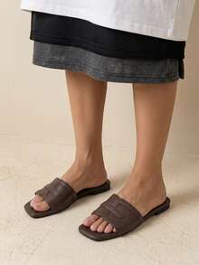 HighSole Women's Casual Versatile Slip-On Flat Shoes - Coffee Brown - View 4