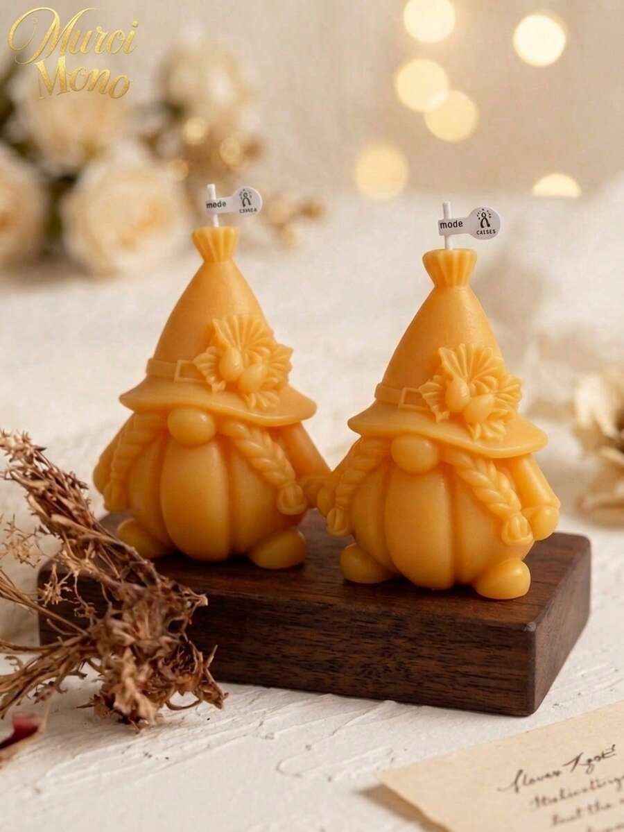 Muroi Mono Autumn Limited Edition Pumpkin Goblin Aromatherapy Candle, Vintage Atmosphere Tabletop Decorative Ornament, Fried Dough Twists Braids, 2 Designs Of Holding Pumpkins, Suitable For Thanksgiving And Autumn Harvest Festivals As Gifts - Pumpkin Genie - View 1