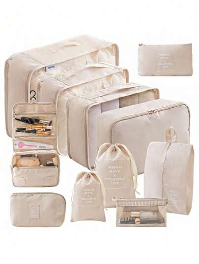 Found Favorite 11 Piece Travel Bag Set, Luggage Set, Storage Bag, Clothing And Shoe Classification Bag, Portable Travel Essential Item, Travel Backpack, Travel Bag