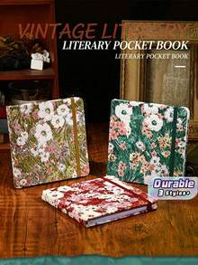 1pc Square Fabric Cover Blank Sketchbook, Thick Paper Drawing Book, Portable Art Notebook For Students, High-Quality Cute Stationery Gift, Colors: Green/Red/Gold - multicolor - View 1