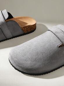 Solecia Women's Fashion Thick Sole Slippers, Round Toe With Square Buckle, Matching Shoes For Christmas - Grey - View 10