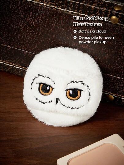 HARRY POTTER X SHEIN Classic Animation Embroidered Plush Puff, Soft Long-Haired Makeup Sponge, Suitable For Loose Powder, Gently Care For Sensitive Skin