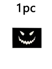 1Pc Halloween Placemats, Scary Grinning Face Jack-O'-Lantern Printed Decorative Table Mats, Non-Slip Linen Dining Pads For Halloween Night Party Table Decor - B - View 12