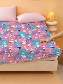 SHEIN X Care Bears 1 Piece Of Cartoon Printed Mattress (Excluding Pillowcase), Available In A Variety Of Sizes, Suitable For Single Bed/Double Bed/Queen Bed/King Bed, Comfortable And Soft, Breathable And Warm, Machine Washable, Great Gift. - Multicolor - View 4