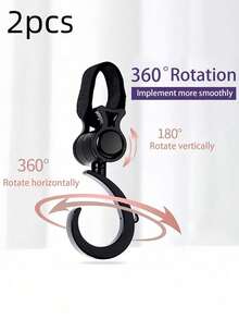 1/2/3 Optional 360-Degree Rotating Stroller Hook, Stroller External Hook, Multi-Function Hook, Crib Hook - Black - View 21