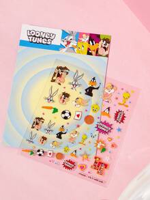 LOONEY TUNES X SHEIN 可愛美甲貼紙，多用途水貼紙，適用於美甲、水瓶、文具與筆記本 DIY - 彩色 - 查看 2