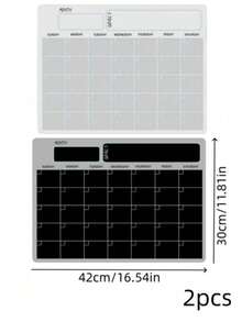 Haus Hana 1Pc/2Pcs Magnetic Fridge Monthly Calendar Board, Soft Dry Erase Rubber Magnet Material, Grid Monthly Layout Reusable Writable Planner For Refrigerator Household Schedule Reminder, Gift For Family Household Managers Holiday Present - Multicolor - View 21