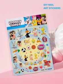 LOONEY TUNES X SHEIN 可愛美甲貼紙，多用途水貼紙，適用於美甲、水瓶、文具與筆記本 DIY - 彩色 - 查看 1