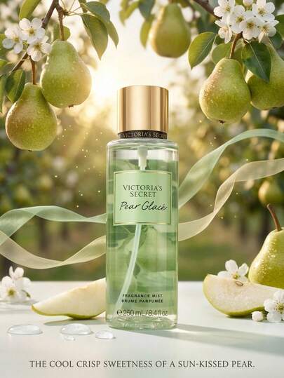 Victoria's Secret Pear Glacé Body Mist 250 ml – Sugared Pear And Casaba Melon Scent, Refreshing Fruity Aroma For Women, Long-Lasting Body Spray For Daily Wear, Lightweight Fragrance For Post-Shower, Perfect For Travel And Gifting