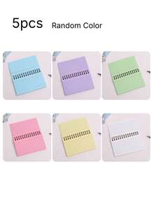 3/5/10Pcs Simple Lined Spiral Notebook Set, Tearable Binding Journal With Colorful Inner Pages, Random Color Stationery Notebooks For Office Daily Diary Back To School Supplies - multicolor - View 18