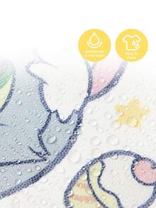 TOM & JERRY X SHEIN 0-2 Jahre alte Baby wasserdichte und ölbeständige Lätzchen, TPU-Material mit niedlichem Katzen- und Mäuse-Cartoon-Muster, weiß, geeignet für Jungen und Mädchen, ideal zum Füttern, super weich, leicht und faltbar, tragbar - Weiss - Übersicht 4