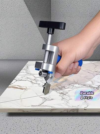 2‑In‑1 Manual Glass Tile Cutter, Precision Cutting Tool For DIY & Building Projects, Adjustable Metal Base And Clamp Holder, Lightweight Portable Design, Sturdy Frame With Blue Screws, Ergonomic Handle, Durable Construction Structure