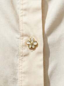 Pack 10 Pcs High‑End Irregular Flower Shaped Metal Buttons Decorative Fasteners For Mink Coats Suits Blazers Outerwear Versatile Floral Clothing Sewing Accessories - 10pcs - View 2