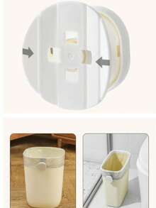 5PCS Backed Adhesive Seamless Sticker For Trash Cans, Featuring A Button-Style Rotating Trash Bag Fixer - Suitable For Use In Kitchens, Bathrooms, Living Rooms, And Outdoors - 5pcs - View 10