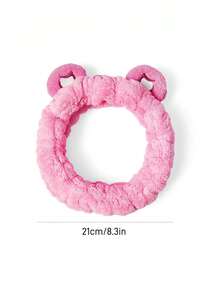 SHEIN X Care Bears 1件裝毛絨彈性髮圈，居家與浴室裝飾 - 粉熊 - 查看 3