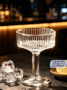 10 Ounce (Approx. 283.5g) Ribbed Coupe Glass Unique Martini And Cocktail Glass Set, Suitable For Wine, Champagne, Parties, And Home Use - View 1