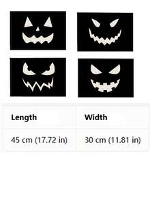 1Pc Halloween Placemats, Scary Grinning Face Jack-O'-Lantern Printed Decorative Table Mats, Non-Slip Linen Dining Pads For Halloween Night Party Table Decor - B - View 3
