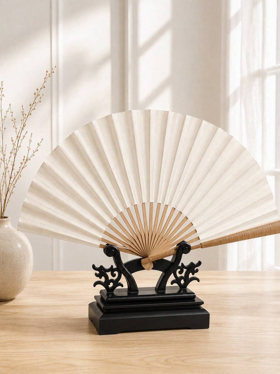 Haus Hana Chinese Style Bamboo Folding Fan Display Stand, Classical Fan Holder & Tabletop Support Rack For Hand Fans, Decorative Fans, Tea Room, Living Room, Office Desk, Shelf, Wedding, Cultural Display, Holiday & Housewarming Gift - multicolor - View 1
