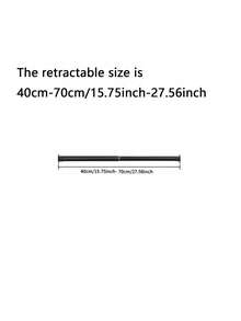 Round Tube Clothes Hanging Rod, Closet Fixed Flange Base, Wardrobe Bracket, Stainless Steel Curtain Rod, Towel Rack Accessories - Black - View 7