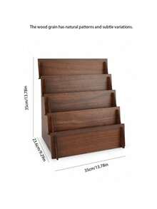 Cirelle 1pc Wood Card Display Stand With Grooves, Tiered Greeting Card Organizer Rack For Retail Store, Desk, Craft Show, Portable Wooden Sticker Holder For Postcards, Jewelry, Small Items - multicolor - View 8