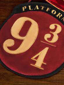 HARRY POTTER X SHEIN Hogwarts Express Embroidered Digit & Letter Pattern Hand Towel, Gifts - Red Black - View 4