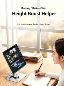 Macaron Color Metal Tablet Stand, 360 Rotate Fold Height Adjustable Desktop Holder, Universal Desk Bracket For IPad & Tablets, Wholesale Support - View 6