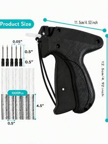 1pc Handheld Mini Stitch Gun For Quick Clothing Fix, Portable Tag Attacher Gun, Multipurpose Sewing Tool For Garment Repair, Duvet Fastening, Price Tag Installation - 1 Black Gun + 2600 Needles + 6 Needle Tips - View 2