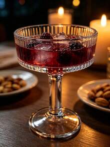 10 Ounce (Approx. 283.5g) Ribbed Coupe Glass Unique Martini And Cocktail Glass Set, Suitable For Wine, Champagne, Parties, And Home Use - View 2