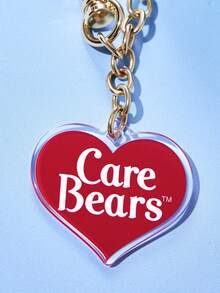 SHEIN X Care Bears Love Bear PU 耳機收納包，附愛心吊飾，通用款適用於多款無線藍牙耳機，適合學生通勤使用 - 藍色 - 查看 4