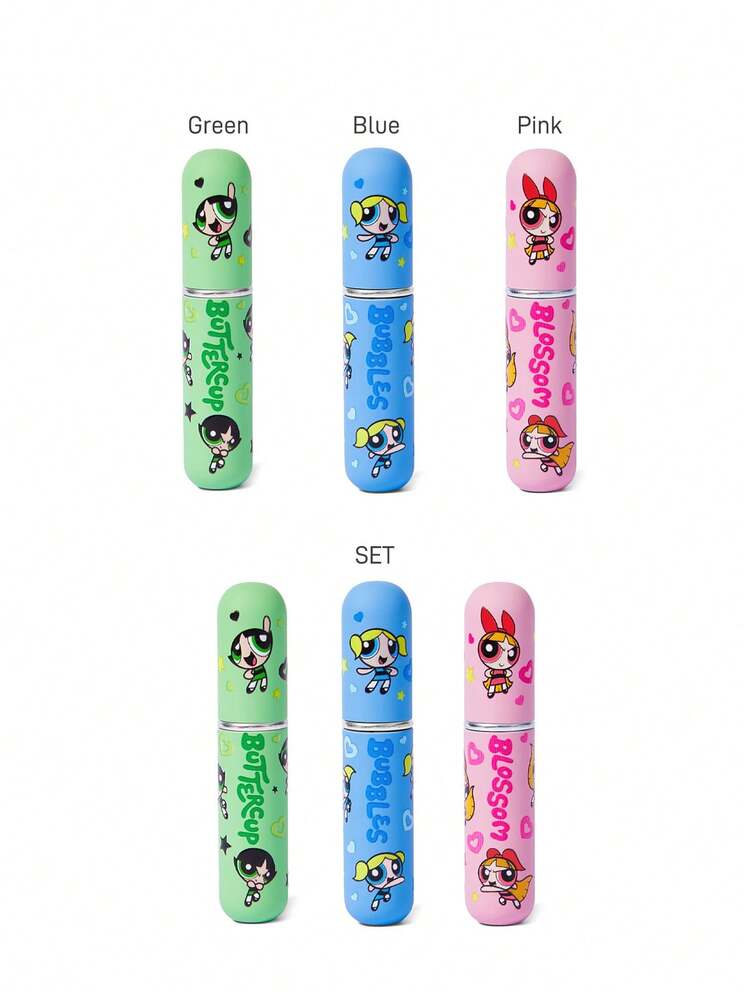 THE POWERPUFF GIRLS X SHEIN 5Ml/0.2 Oz, Cute Cartoon Candy Color Refillable Spray Bottle With Automatic Bottom Injection Pump, Reusable Perfume Bottle, Mini Portable Cosmetic Bottle With Transparent Window, Friendship, Love, Stars, PPG, Blooms, Babbles, Buttercup, Y2K Style - Multicolor - View 12