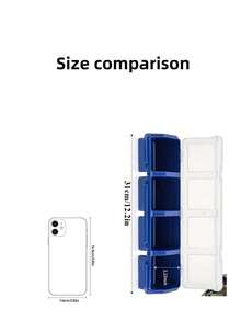 4-Grid Plastic Screw Storage Box With Lid - Durable Plastic Multi-Function Hardware Tool Parts Organizer - A - View 4