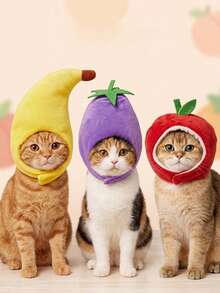 PETSIN 1 PC Halloween Pet Cosplay Funny Brinjal/Banana/Apple Fruits Cap Costumes - Multicolor - View 2