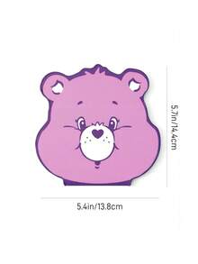 SHEIN X Care Bears 甜心熊鼻可折疊化妝鏡，不規則造型，可折疊人造皮革封面，纖薄桌面梳妝鏡，適合青少年日常理容 - 紫色 - 查看 5