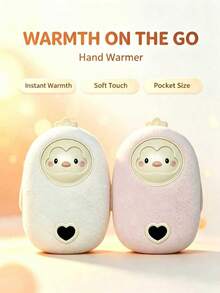Teckwe Portable Rechargeable Penguin Hand Warmer, Double Side Heating Plush Hand Heater, Digital Display Winter OutdoorThermal GiftBuilt-In Two 2000mAh Rechargeable Batteries - multicolor - View 2